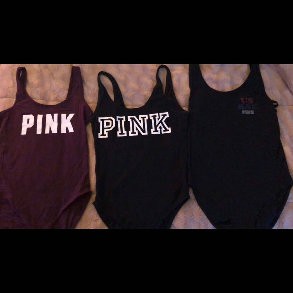 3 Pink bodysuit bundle